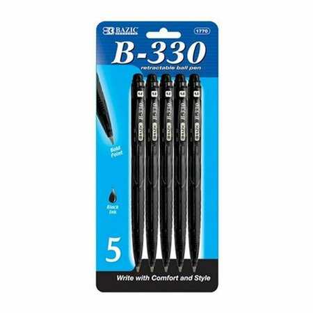 BAZIC PRODUCTS Bazic BAZIC B-330 Black Color Retractable Pen, 120PK 1770